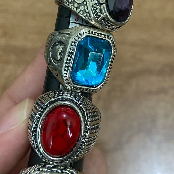 Vintage Style Gemstone Rings Tops Stone Rings Sz 7.5 Women’s -New - Picture 7 of 7